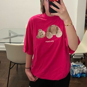 Authentic Palm Angels pink teddy bear t shirt